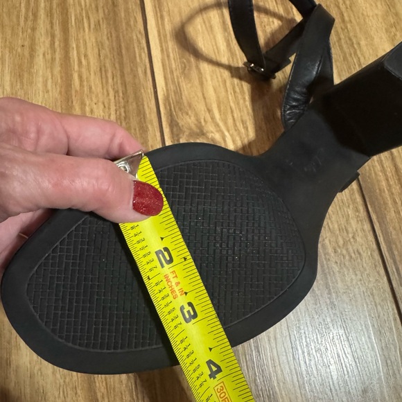 Clarks Black Open-Toe Heels with Ankle Strap - Picture 5 of 12